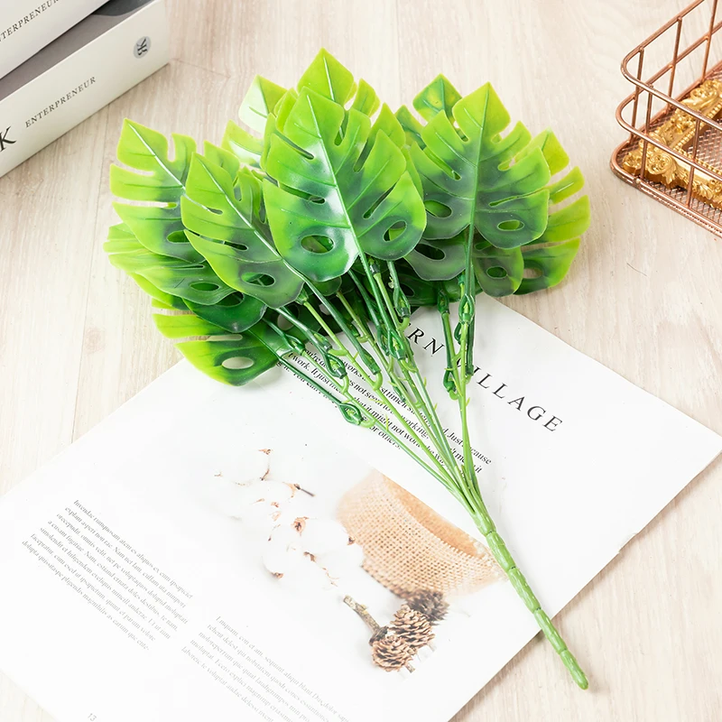 Artificial Wall Hanging Decorative Artificial Leaves Wall Mini Flowers Plants Branches Green Leaves