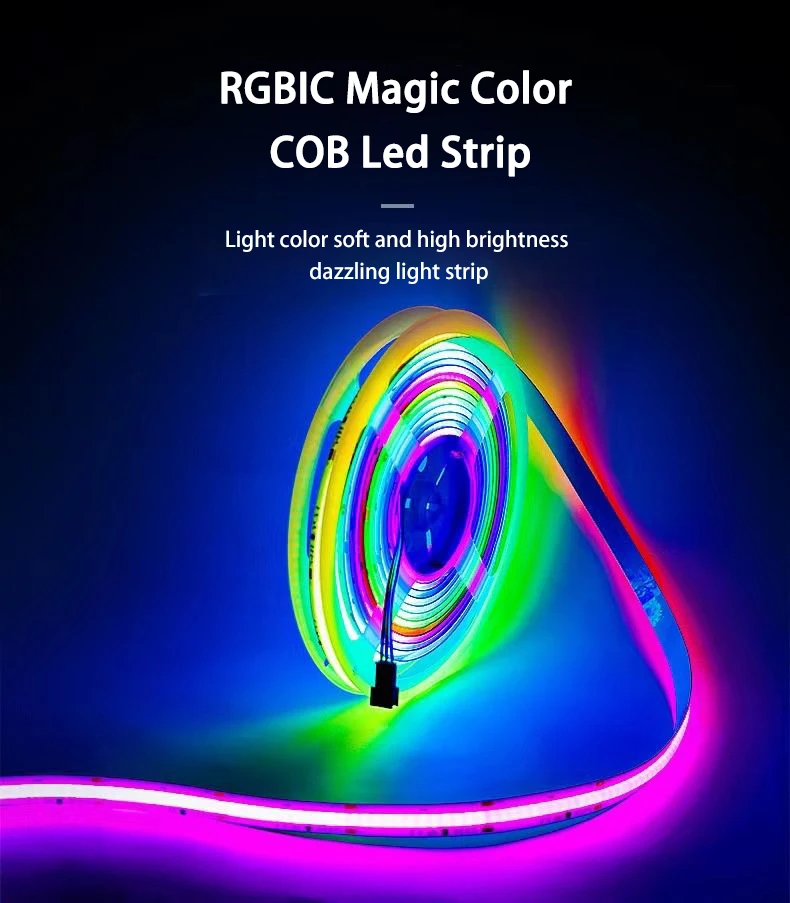 Flexible RGB COB LED Strip DC 12V 24V  for  TV BackLight Room Bar Decoration Led Light Tape