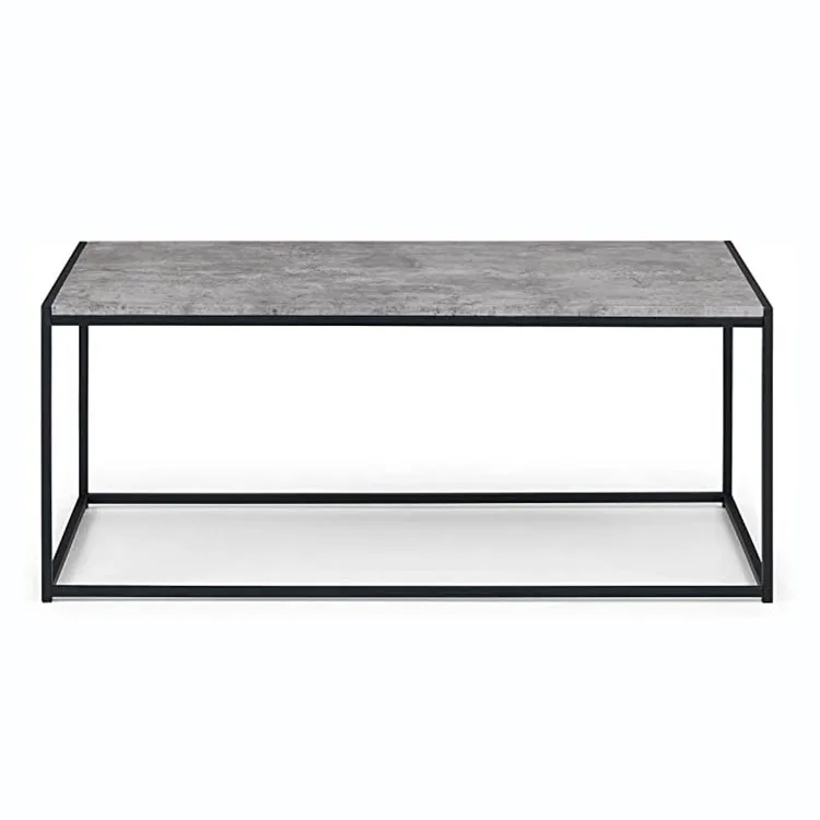  Vintage Industrial Wood Top Coffe Table Basse Metal Frame Cement Coffee For Living Room Home