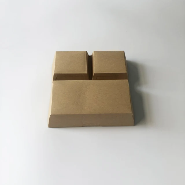 Disposable kraft paper box takeaway 3 compartments food box paper food packaging