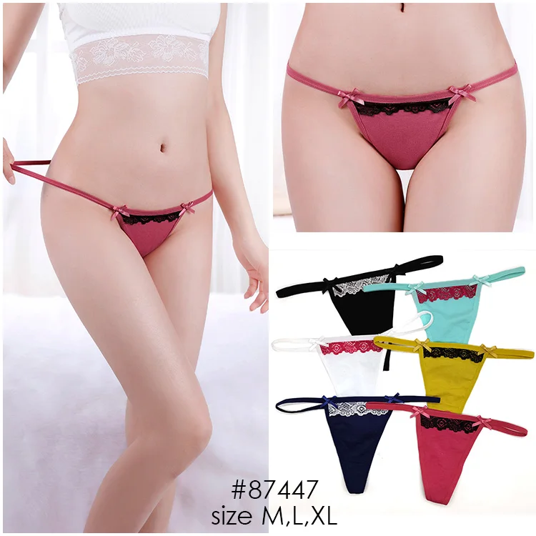 Yun Meng Ni Underwear Soft Cotton  Daily T Backs Young Girls Sexy Thongs