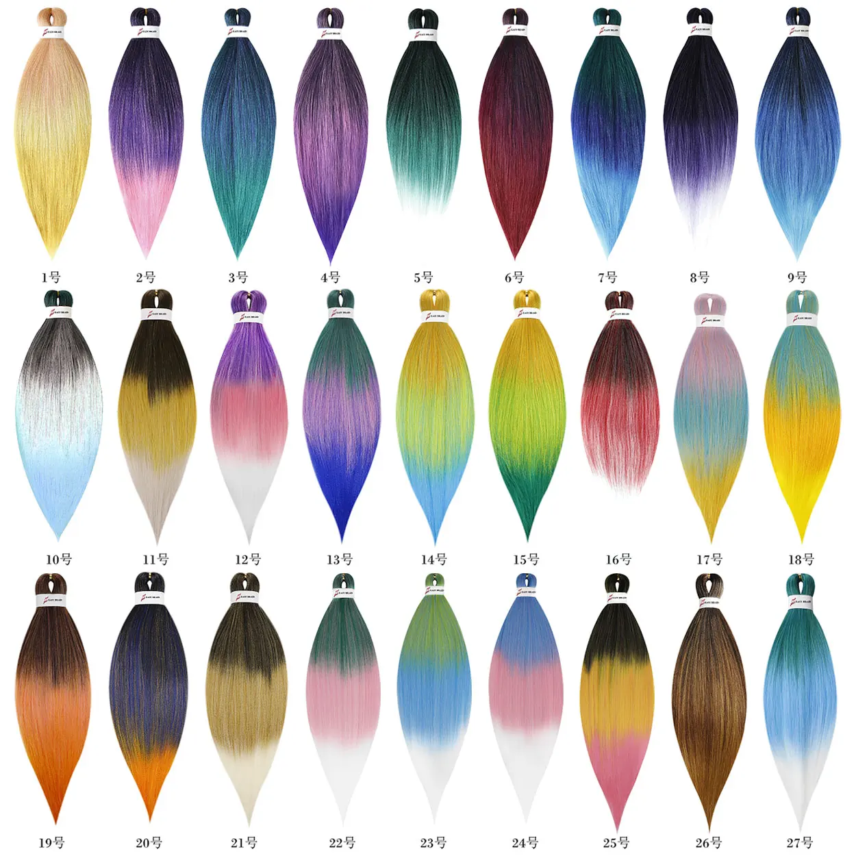 Hot Selling Braid Black Long Prestretched Braid Yaki Synthetic Ombre Bulk Private Label Pre Stretched Braiding Hair