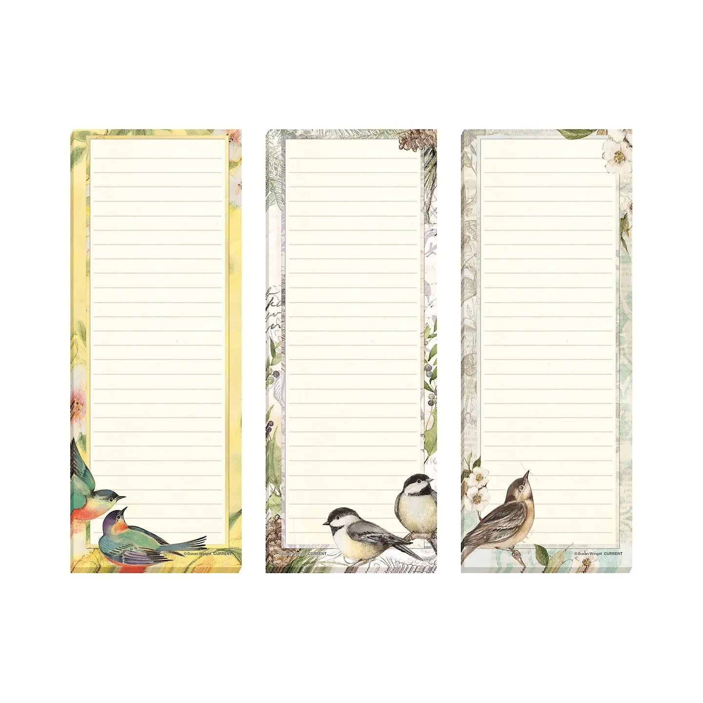 Customize Full Magnet Back Writing Pads for Grocery Shopping To Do List Memo Notepad with Realistic Bird Design Magnetic Notepad