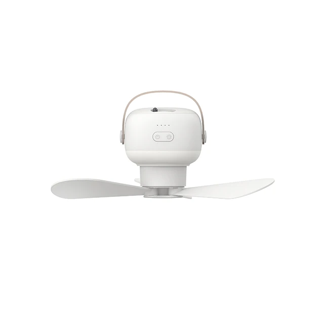 manufacturer Outdoor plug-in 3-blade remote control Mini ceiling fan tripod LED light fan