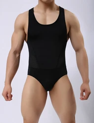 Wholesale Brave Person Mens Mesh Fishnet Bodyshaper Gym Wrestling Yoga Bodysuit