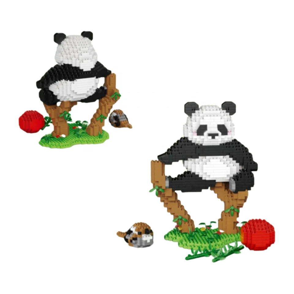 Kaili diy building blocks mini brick toy set kids educational diy assembly cartoon panda animal building blocks
