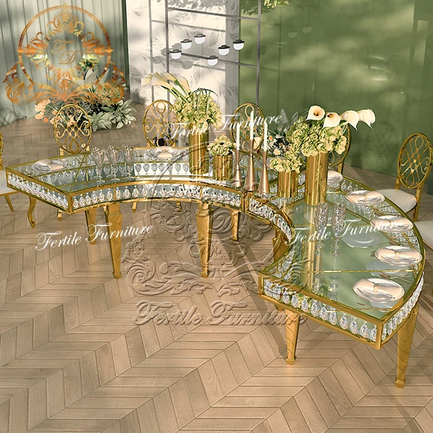 Unique Design stainless steel dining table set for sale