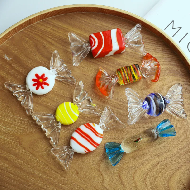 Best Selling Christmas Candy Decoration mini handmade glass candy mix color christmas gift