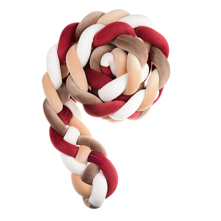 Pophorn Sleep Designer Four-Strand Knot Safe Foldable Cotton Baby Crib Pillow Crib Bumper