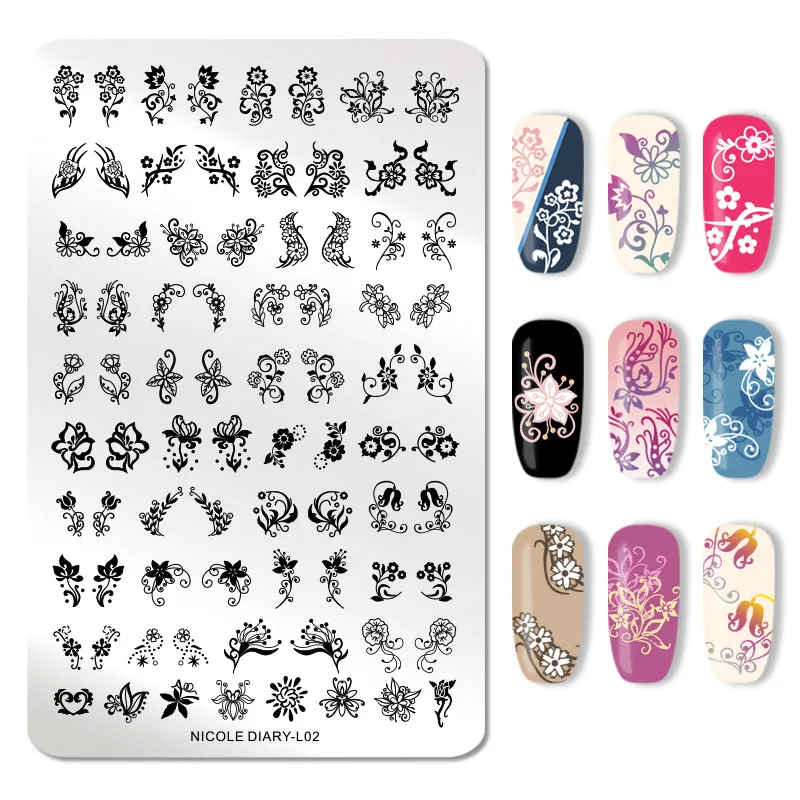 Hot Sell Wholesale Custom Design Nail Art Stamp Stamping Image Plate anime flower silicone 3d stamping art plates nail tools