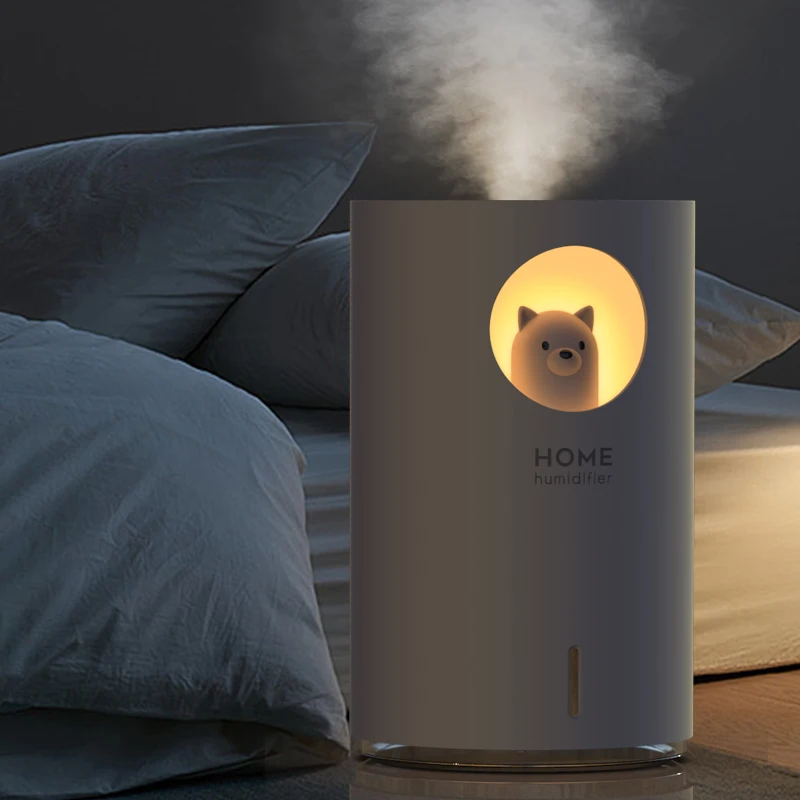 
New Design 700ml Bear Cute Night Light Ultrasonic Cool Mist Usb Air Humidifier For Home Use 