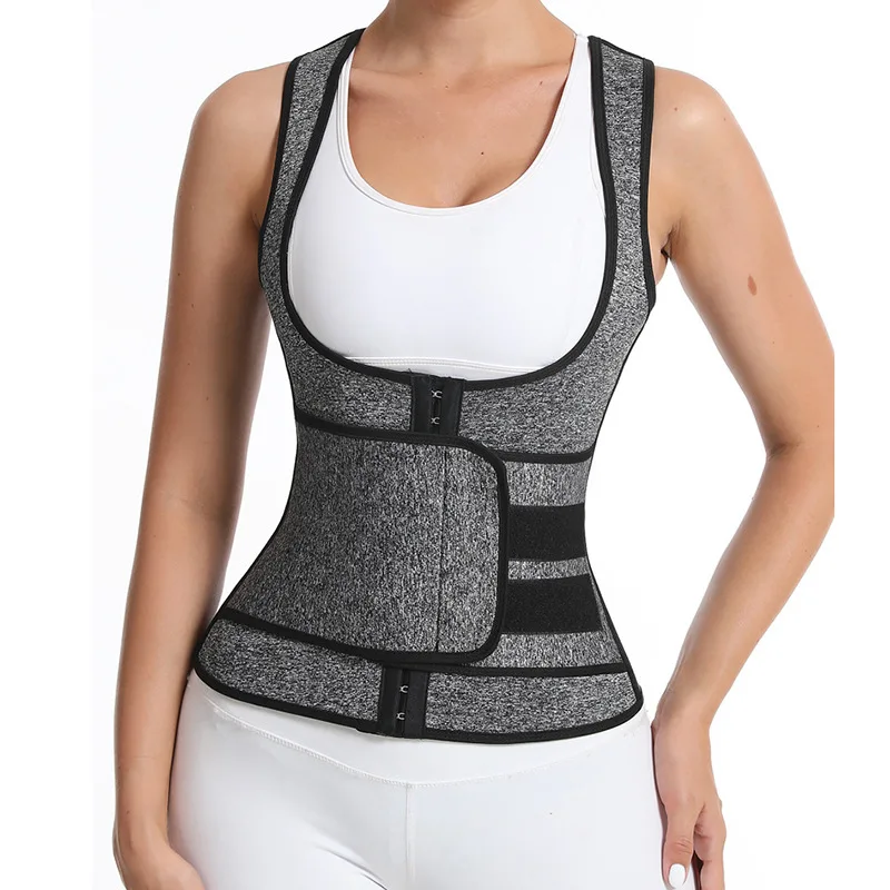 In stock Wholesale Neoprene Sauna Waist Trainer Corset Sweat Belt for Women Weight Loss Trimmer Workout Fitness Vest