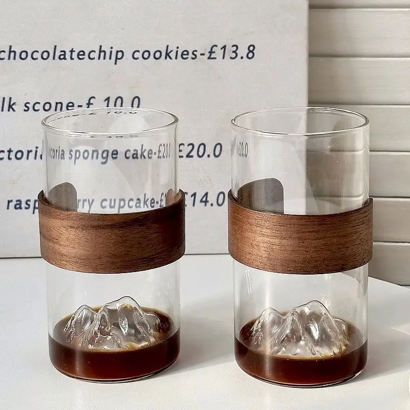 Retro Mountain Hanging Coffee Cup Windshield Washer Fluid Heat Insulation Cup Hand Punch Latte Tea Cold Drink Glass Cup