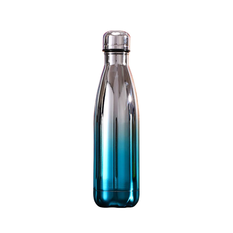 Customized Logo 500ml Double Wall Vacuum Water Bottle 17oz Bpa Free Stainless Steel Insulated Cola Shaped Bottles For Gym Sports