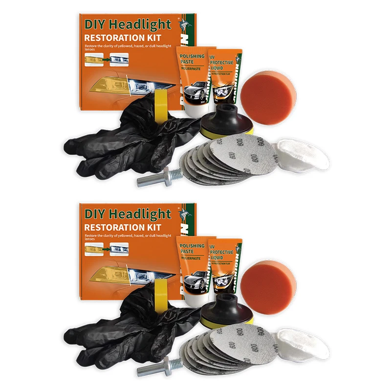 RAINJOIN DIY Headlight Restoration Kit for Car Headlight Repair Polish Car Lamp Cleaning