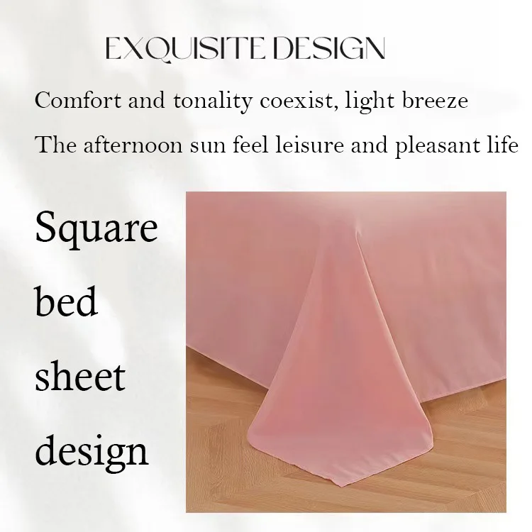 2024 New comfortable simple style Skin friendly cotton bed sheet washed cotton bed sheet