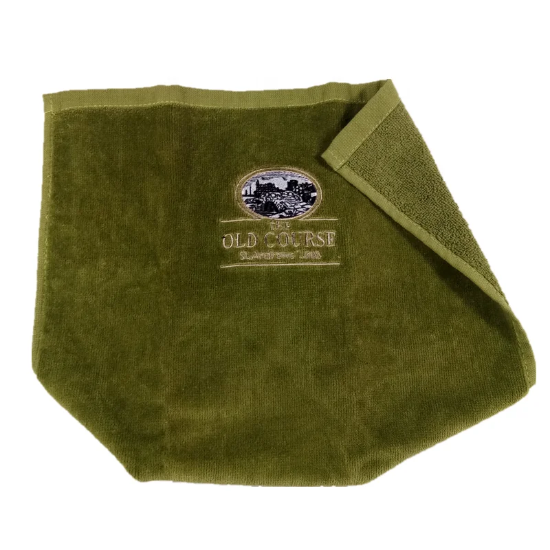 Custom Embroidery Logo Cotton Velour And Terry Golf Towel