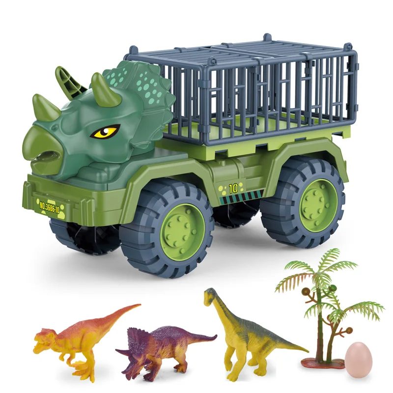 Large Engineering Vehicle Children Toys Car Set Boy Animal Carrier Dinosaur Transport Truck Toy