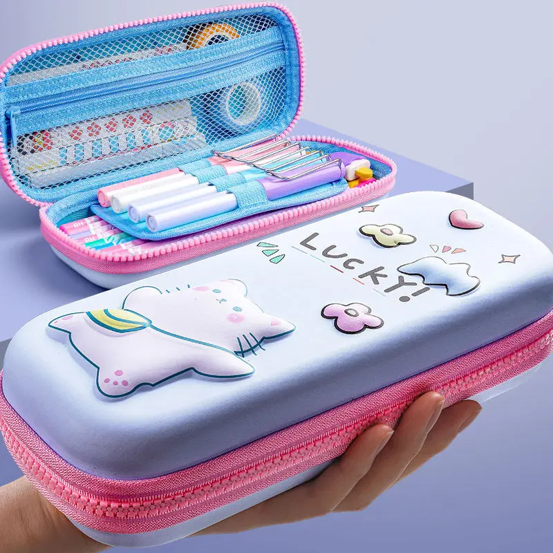 Wholesale new fashion PVC multi-functional cute large capacity 3d pencil case for children