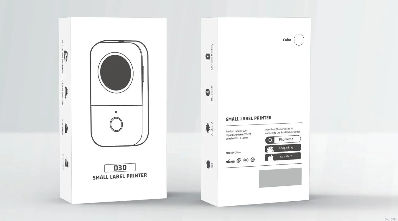 Portable Thermal Color Mini Dymo Rollo Label Printer Machine BT Sticker Barcode Qr Code Android Ios System Label Printer