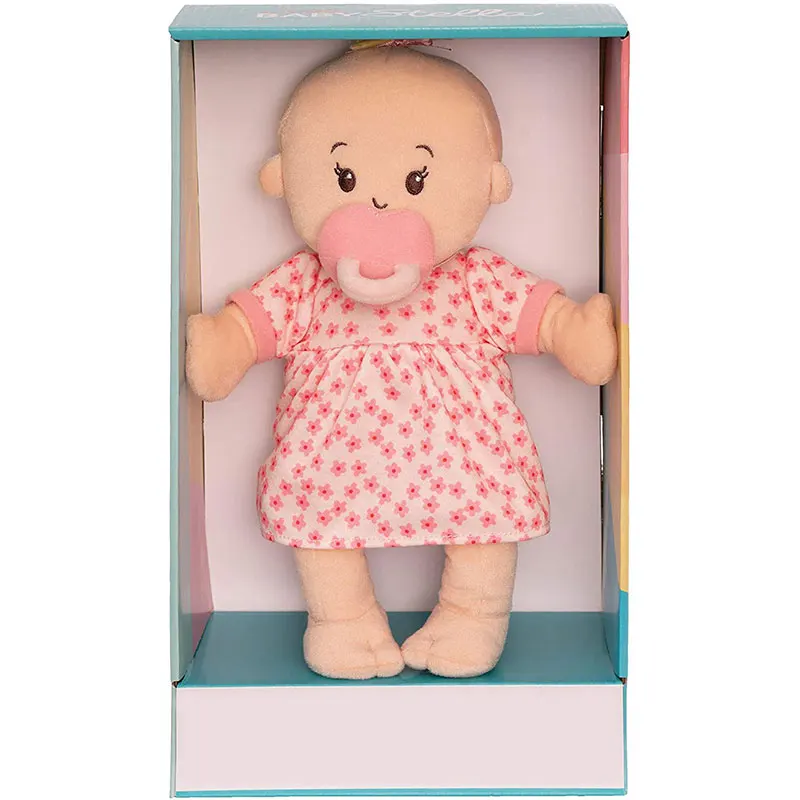 Amazon hot sell newborn girl hug smooth funny toy baby soft plush cute doll with pacifier