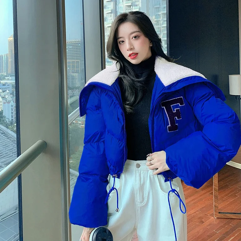 2022 Women Clothing Fur Puff Bubble Jacket Custom Winter Bomber Jackets Crop Coats Ladies Plus Size Outwear Down Coat