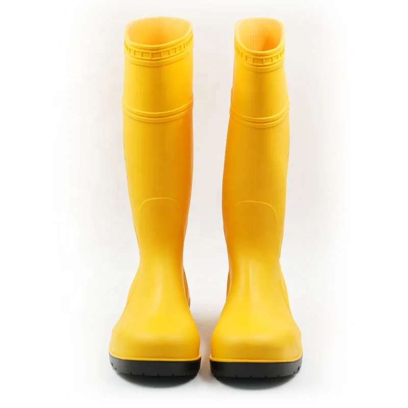construction plastic protective rubber  for men working shoes  work yellow gumboot mining pvc rain safety industrial  boots