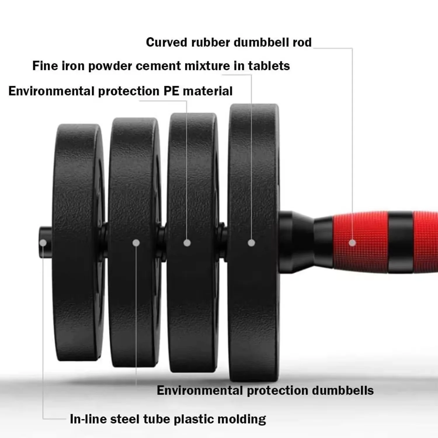 Factory supply Eco-friendly Dumbbell Set Adjustable Plastic Cement combination Barbell dumbbell set