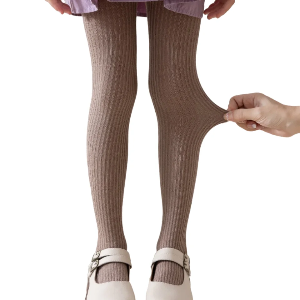 Candy Solid Pantyhose Cotton Cute  Spring Summer Cotton Knitting Soft Ribbed Baby Girl Leggings Baby Tights