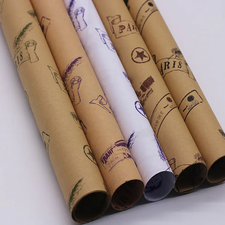 
Wholesale High-end Gifts Wrapping Paper Rolls Eiffel Tower pattern Printed Wrapping Paper 