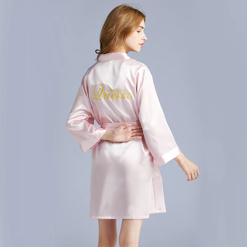 Wholesale Embroidery Bride Robe Satin Silk Bridesmaid Luxury Robe For Wedding Party