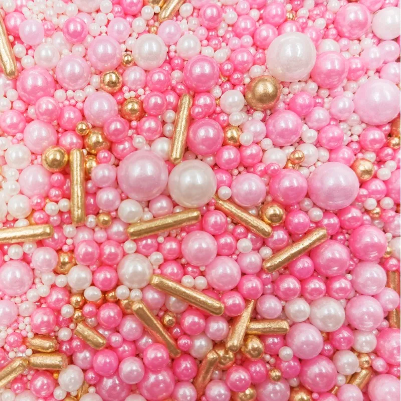 500g Edible Red Pearl Sugar Sprinkles Candy Mixing Size Sugar Decorations sugar cakes