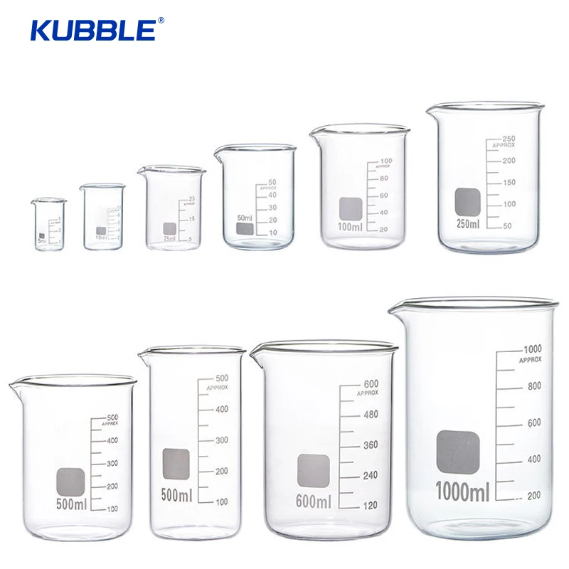 Лабораторная посуда 100 мл, 250 мл, 1000 мл, термостойкая градуированная стеклянная мерная чашка, стеклянный стакан из боросиликатного стекла