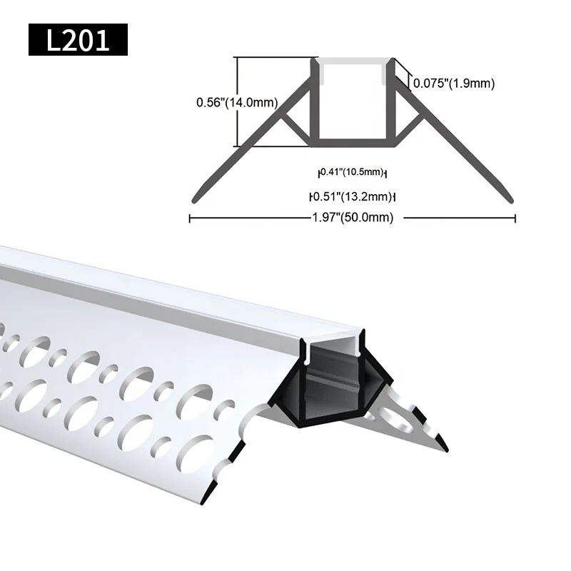 for Ceiling Light Recessed Gypsum Drywall Alu Channel Extrusion LED Strip Light Aluminium Trimless Plaster in LED Profile