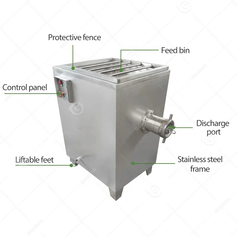 Pork Meat Grind Beef Grinder Commercial Fish Mincer Electric Large Frozen 500 Kg/Hour Mutton Mince Machine