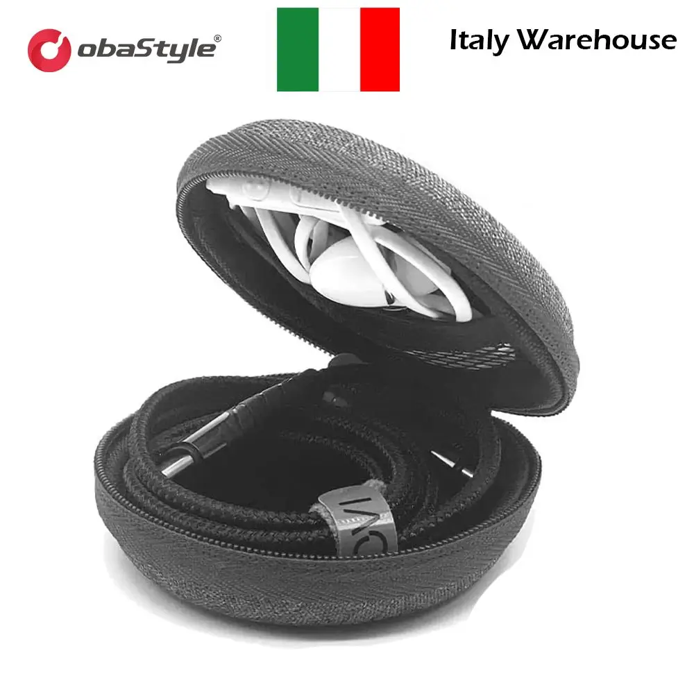 EU Stock shipping Waterproof Portable PU Hard Shell Earphone Case Portable Headphone Organizer Storage Pouch Bag