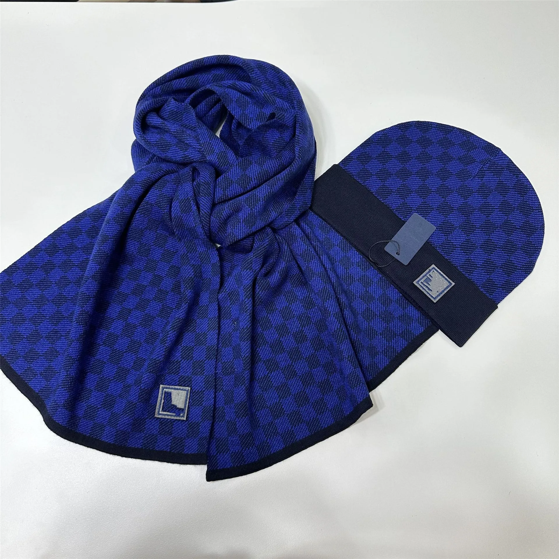 Wholesale Exclusive Design Fashion Embroidery Custom Knitted Hat Scarf Sets 100% Wool Winter Hat Knitted Hat And Scarf Set