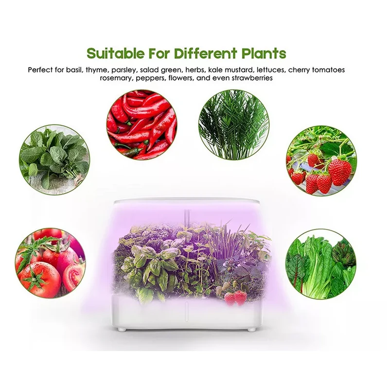 3.8L Water Tank Water Pump Smart Control 12 Slots Practical Mini Family Planting Grow Lights