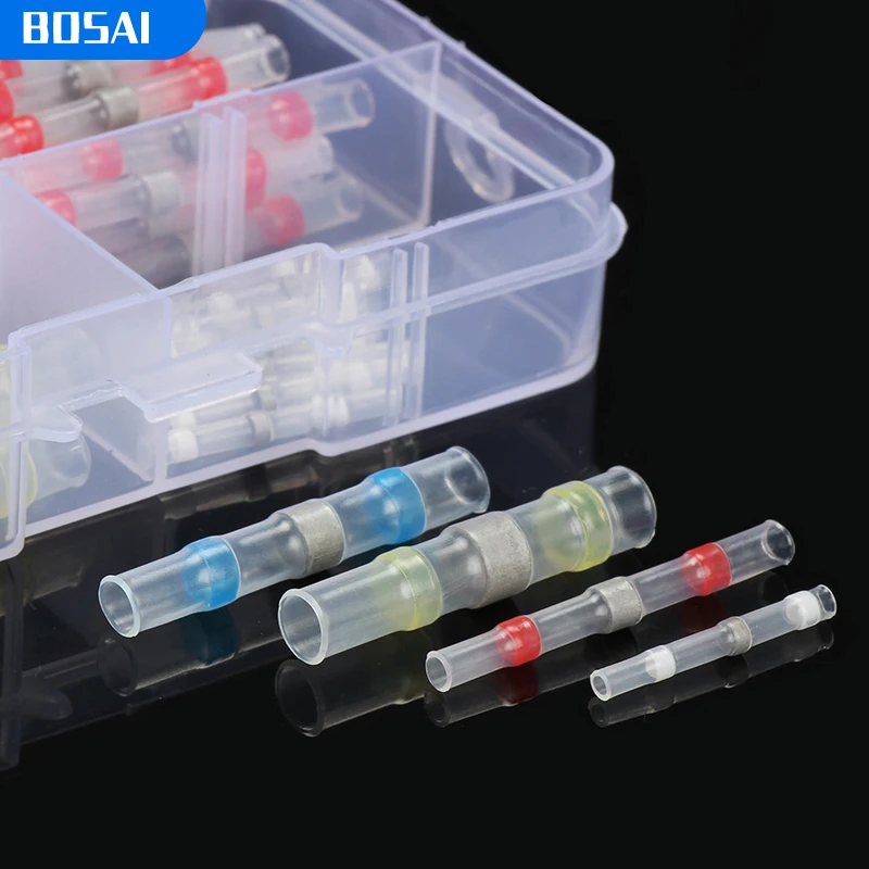 
50PCS Good Reputation Solder Seal Sleeve Heat Shrink Wire Splice Butt Connector Set 