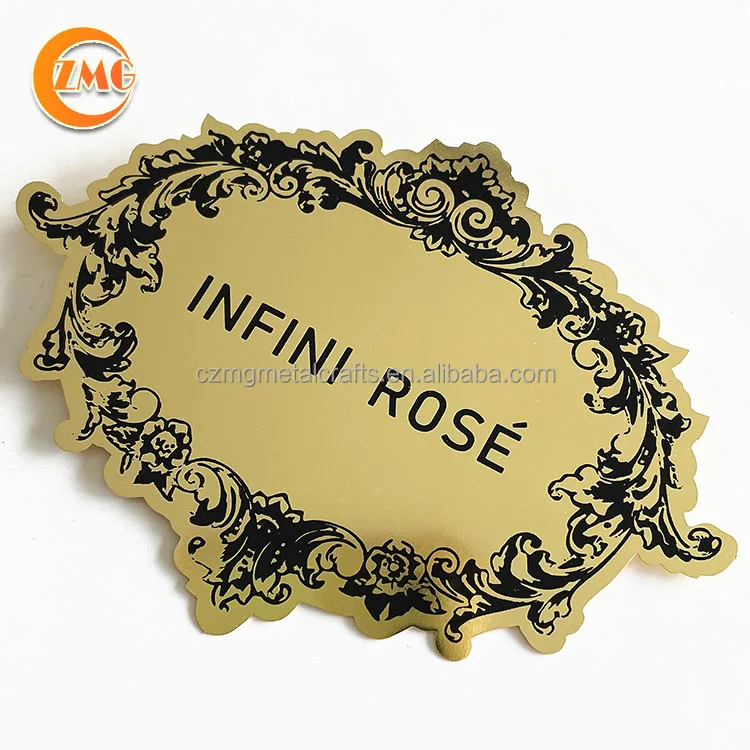 best selling photo etched brass logo plate unique small rectangle customized 3d metal sticker
