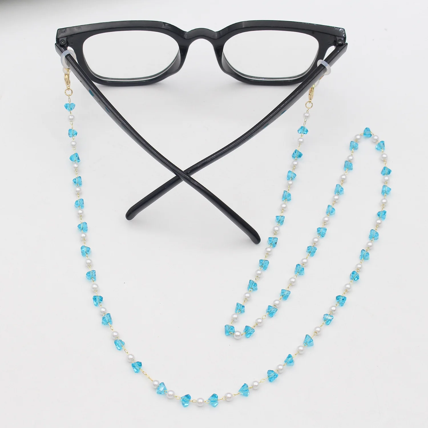 Manufacture Direct Supply brass metal chain sunglasses Chain Women stone Crystal Glasses Cord Gold plated Eyeglass Chain