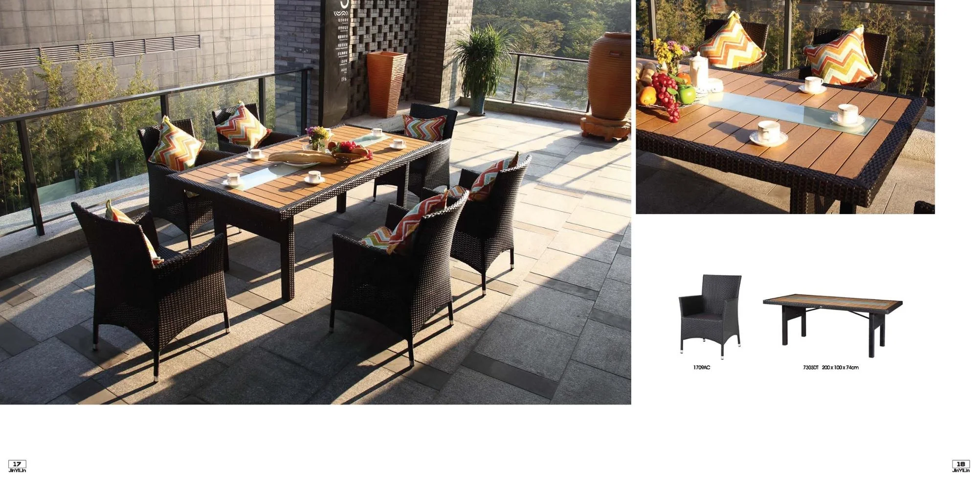 Садовая мебель для патио, водонепроницаемый комплект мебели для патио из ротанга