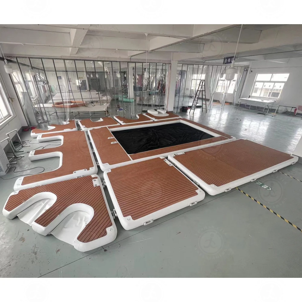 Water Floating Inflatable Floating Dock Pool Loungers Mat For Water Entertainment Platform inflatable Sea Pool floating