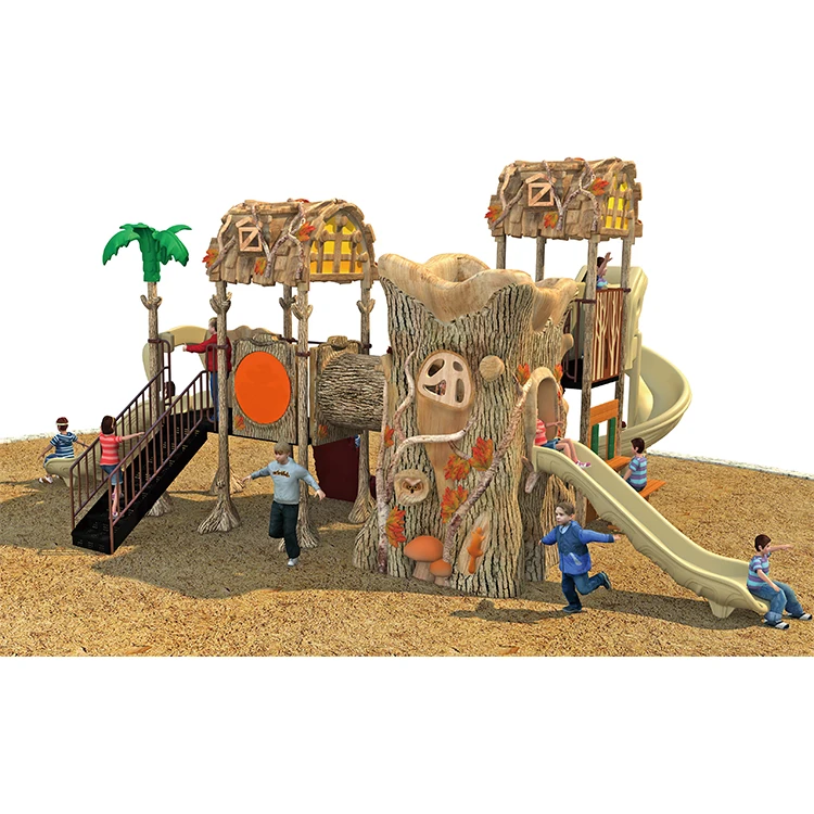 Commercial high quality kids Outdoor Playground Equipment large Plastic Slides