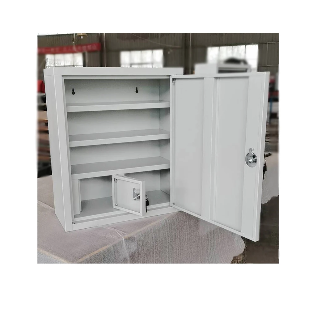 powder coating medicine storage box galvanized metal First Aid Kit box pharmacy  box  small medicine storage steel cabinet