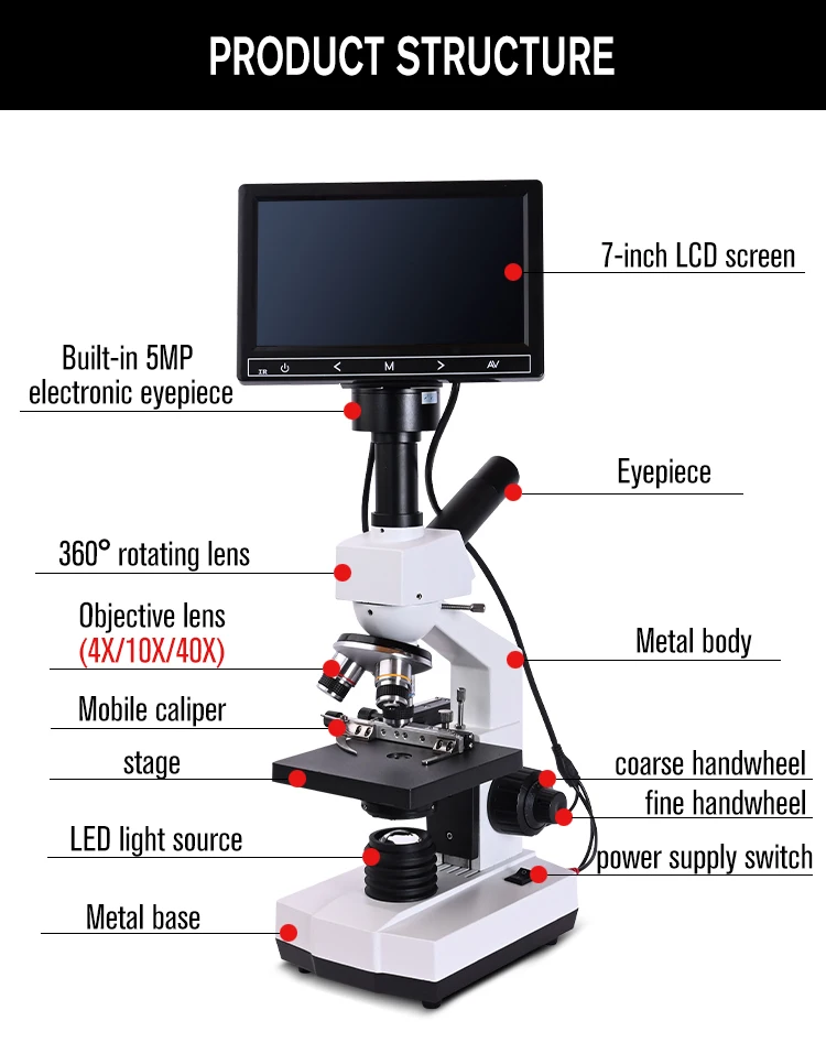 Factory direct sales biological microscope optical laboratory series skin detection analyzer