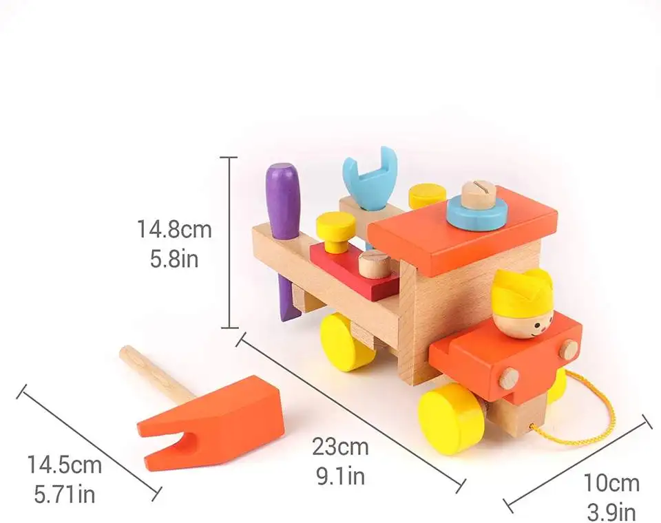 Wholesale organic wooden educational toys wood car wooden engineering toy cars