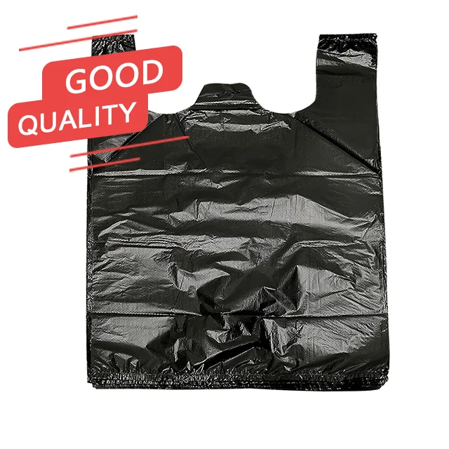 Small Black Trash Bags with Handlesand  T-shirt Rubbish Bags Wastebasket Bags for Office
