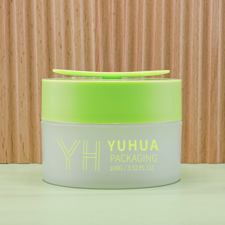 New arrival 100g pp plastic cream containers cleaner scrub jar Salicylic acid cotton chip bath salt jar with magnet spoon