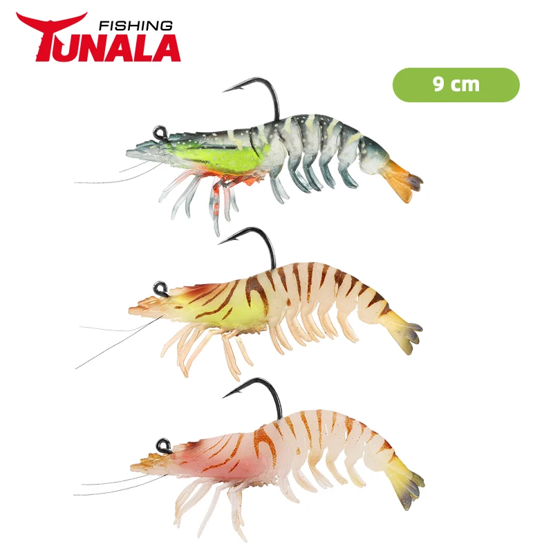 9CM Shrimp Lures,Soft Shrimp Fishing Lures for  Fishing Gear Saltwater Fishing Accessory